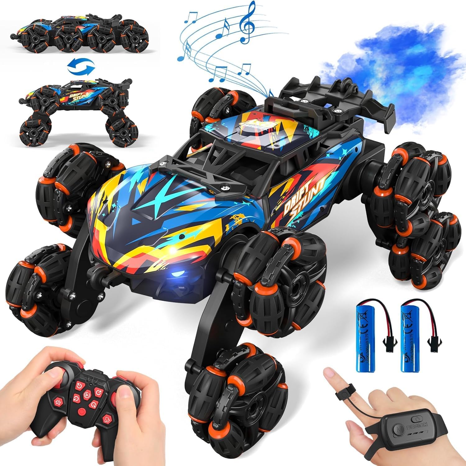 8WD Gesture Control Stunt Car with LED & Music - Ultimate Off-Road Fun!