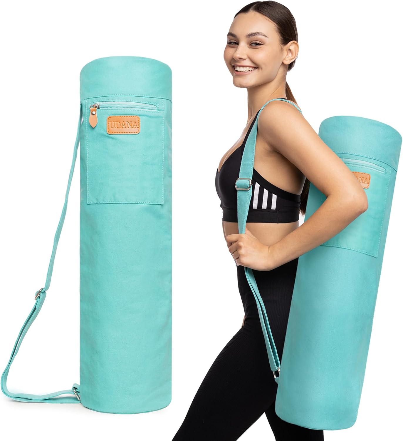UDANA Large Yoga Mat Bag - Three Pockets, Adjustable Strap