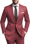 Mens 2 Piece Suit Regular Fit - Classic One Button Notch Lapel