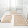 Beige Bathroom Rugs Set 3 Piece - Soft Microfiber Bath Mats