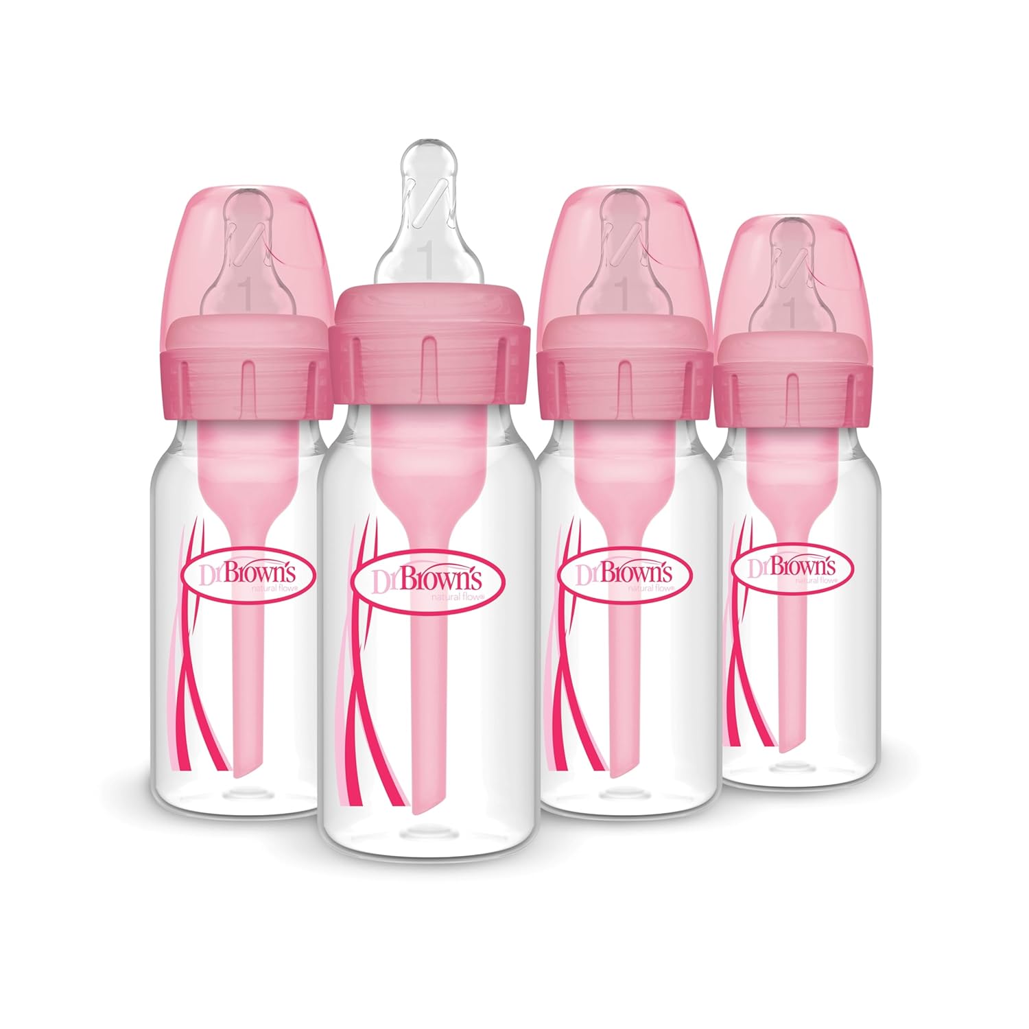 Dr. Brown's Anti-Colic Baby Bottles 4oz, 4-Pack - Natural Flow for Happy Babies