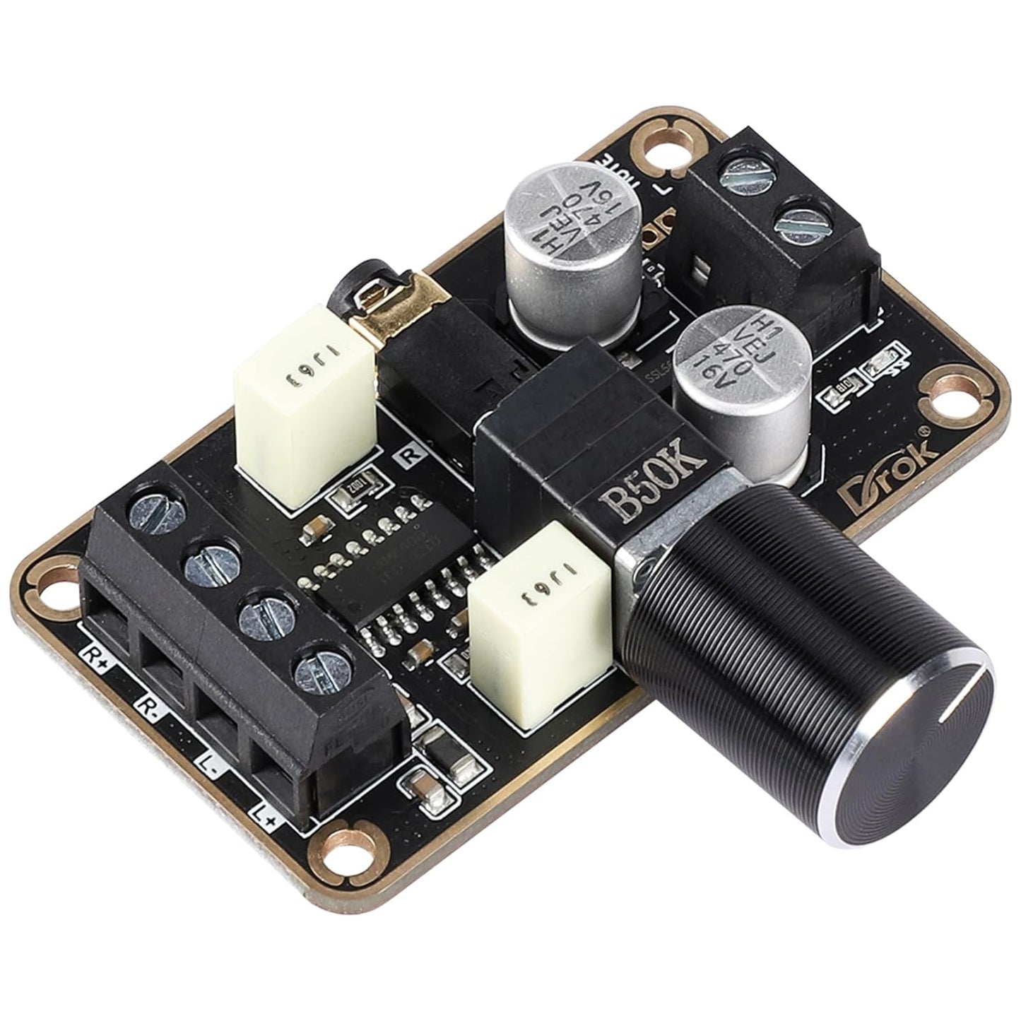 DROK Mini Stereo Amp Board: 5W+5W Dual Channel Power for DIY Sound Systems