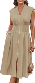 Grace Karin Women's Casual Summer Dress with Pockets and Zipper