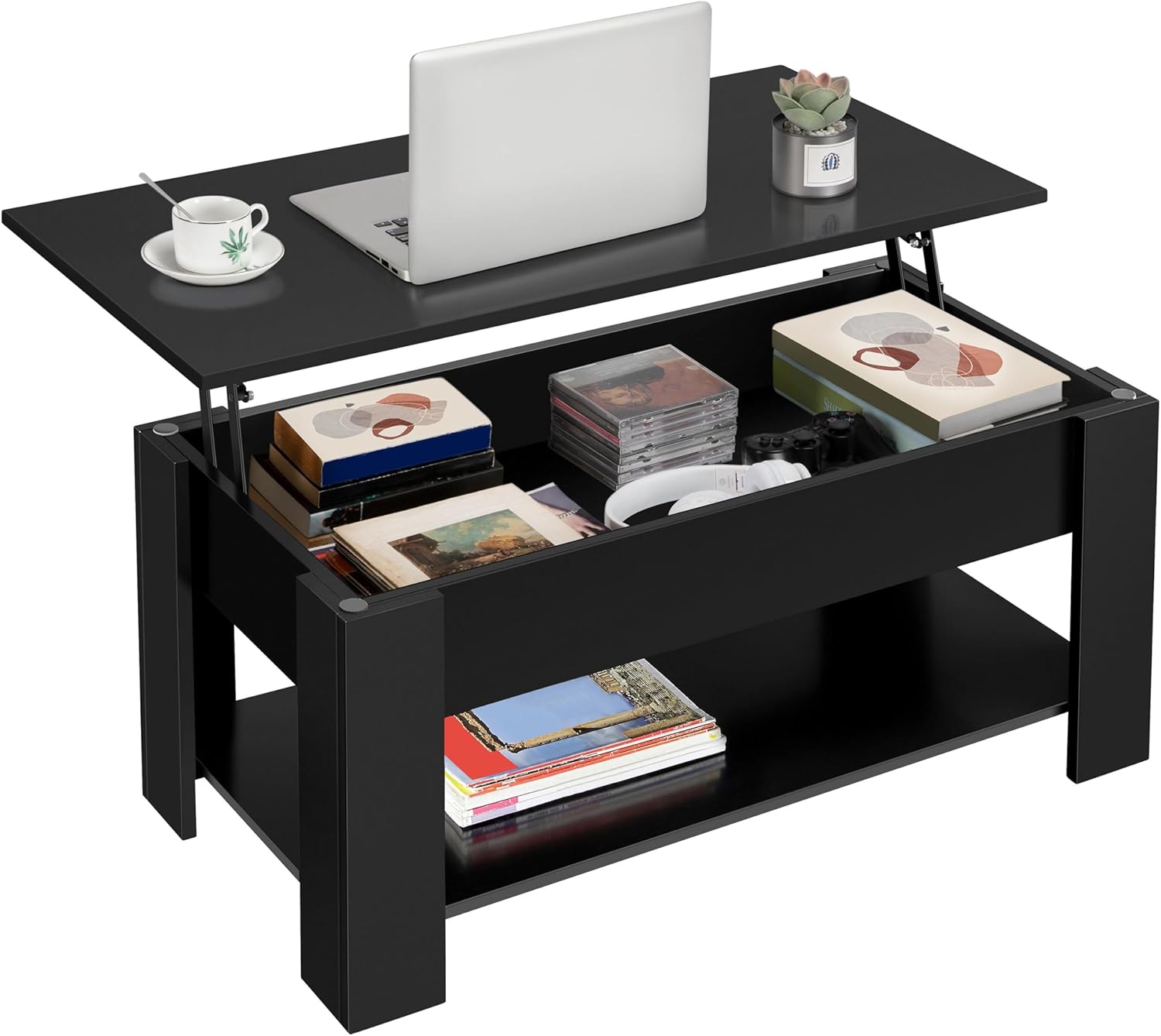 Yaheetech Lift Top Coffee Table - Maximize Storage Space!