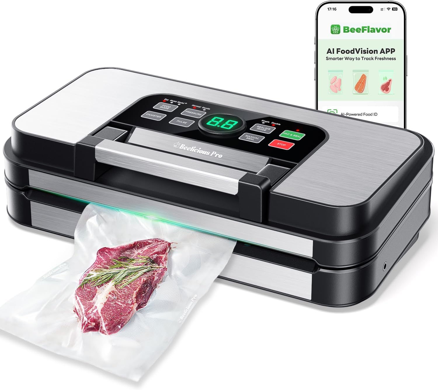 95Kpa Powerful Precision Pro Vacuum Sealer for Food Storage