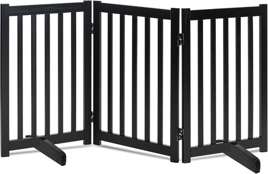 LZRS Solid Hardwood Freestanding Pet Gate for Indoor Use