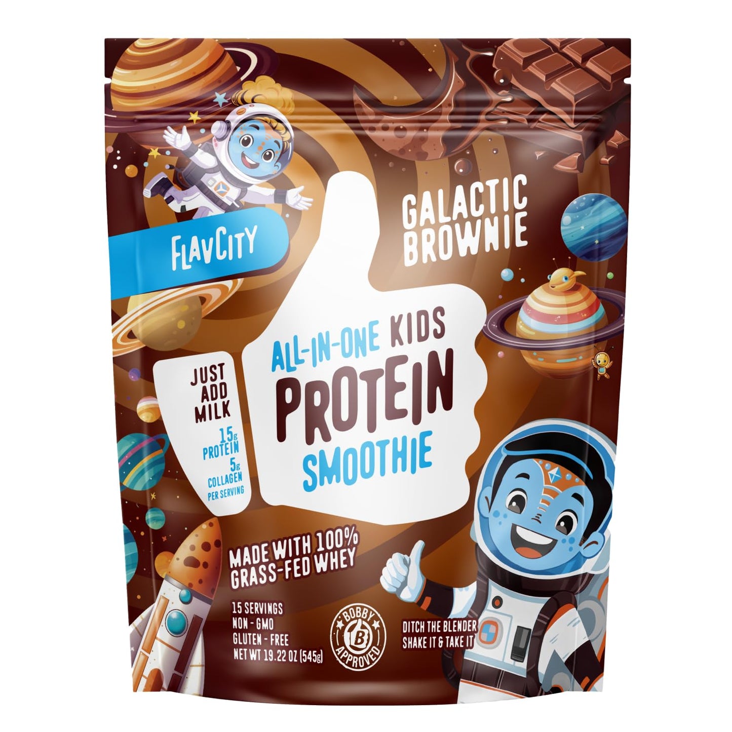 FlavCity All-in-One Protein Smoothie for Kids - Galactic Brownie