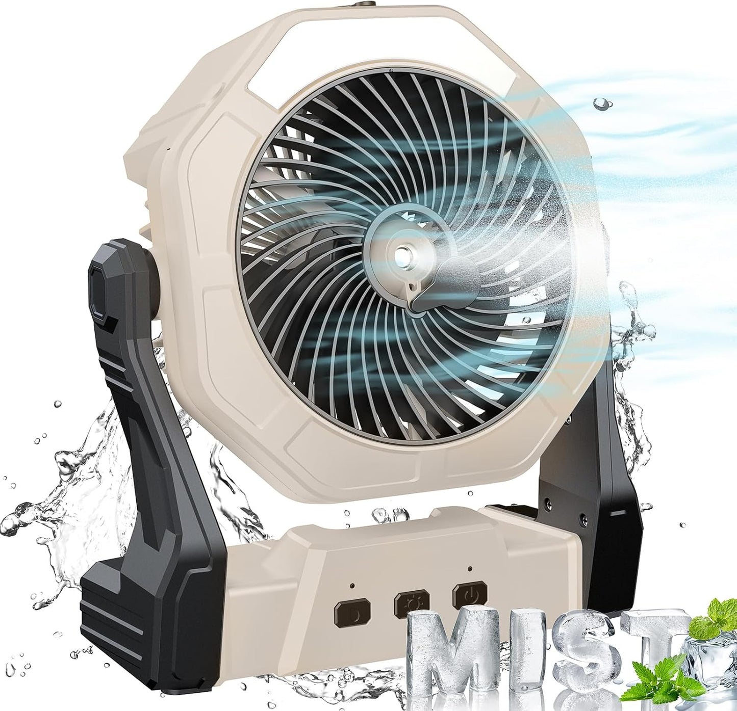 Portable Misting Fan with 10000mAh Battery for Summer Cooling