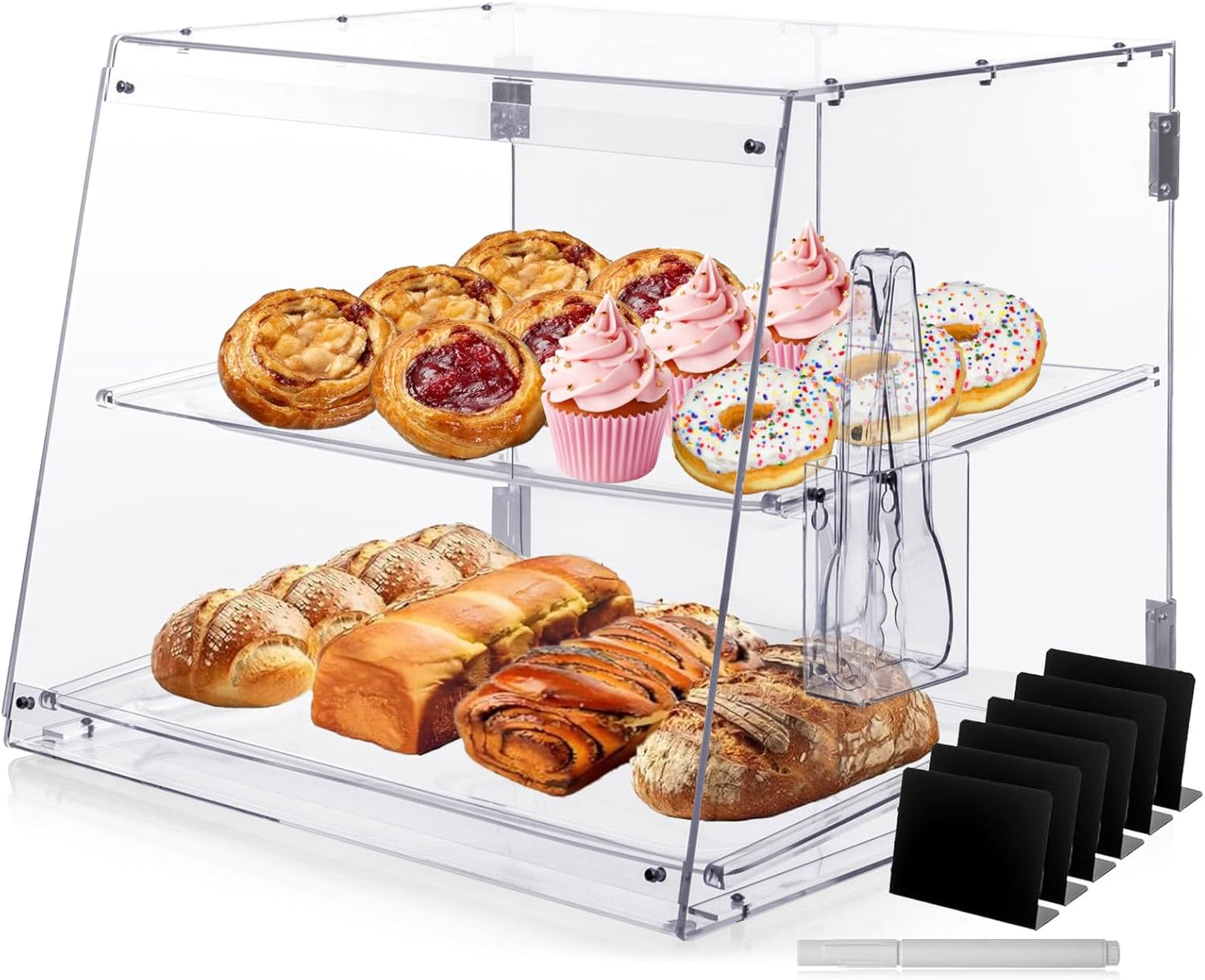 Bakery Display Case for Pastries and Desserts - 2 Tier Tray