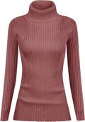 Turtleneck Ribbed Sweater for Women - Fitted Knit with Silky Viscose