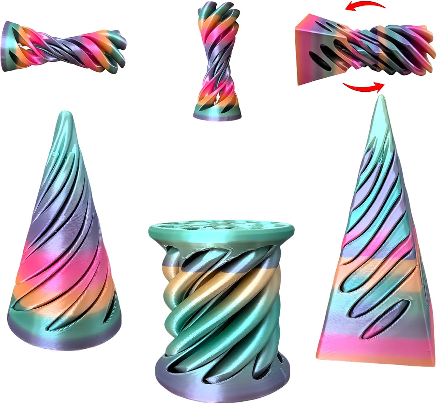 3 Pack Spiral Fidget Toy Set - Relaxation for All Ages!