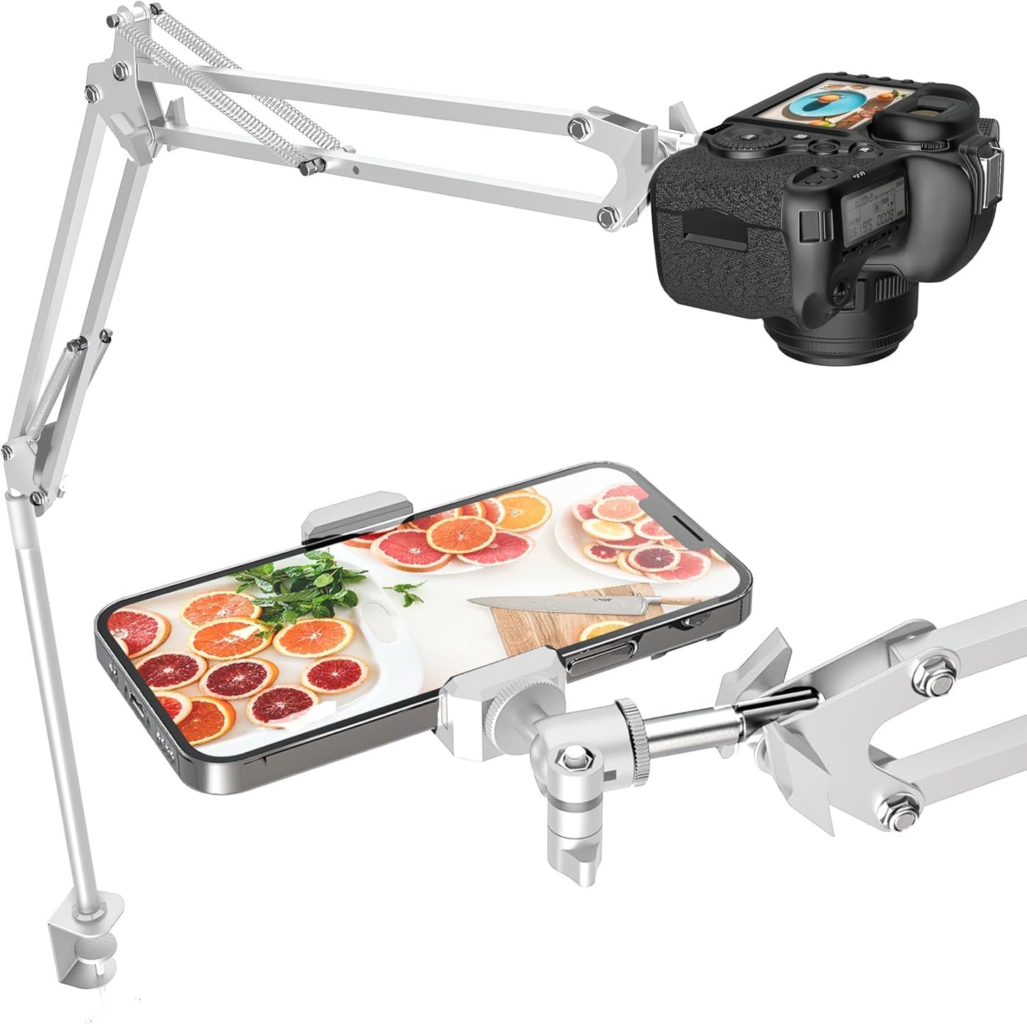 Overhead Camera Mount for DSLR and Webcam with Flexible Arm