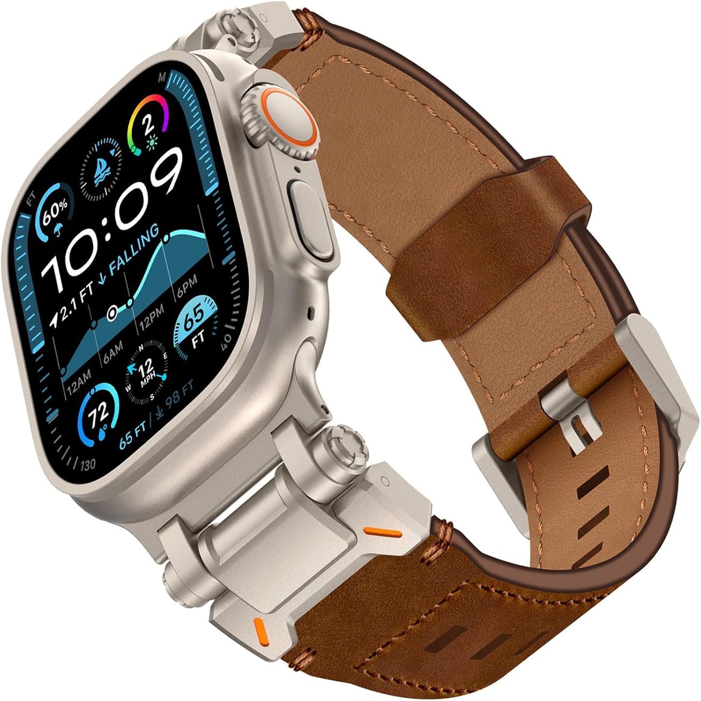 Genuine Rugged Leather Apple Watch Band for Men