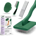 Dog Slicker Brush Grooming Kit 4PCS for Long Haired Dogs - Gentle