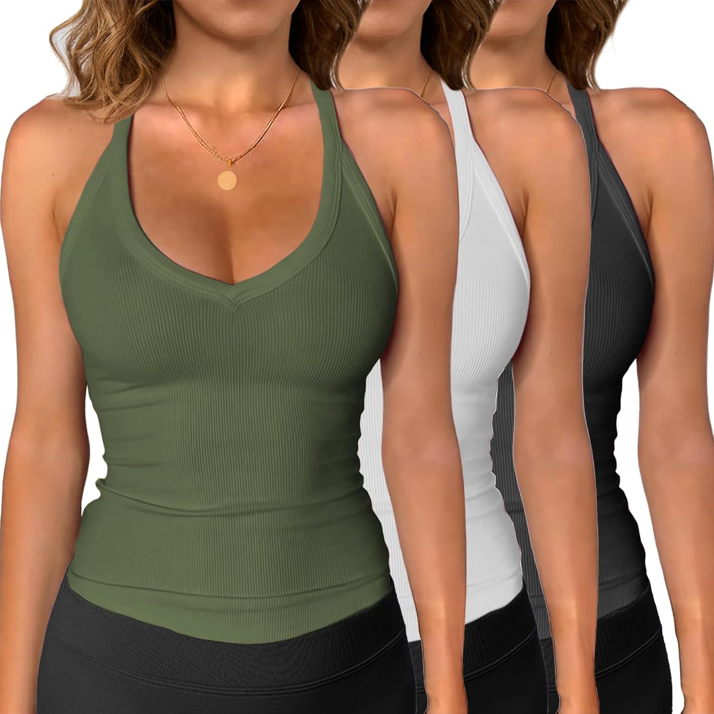 iGENJUN 3 Pack Workout Tops for Women - Stylish Summer Tanks