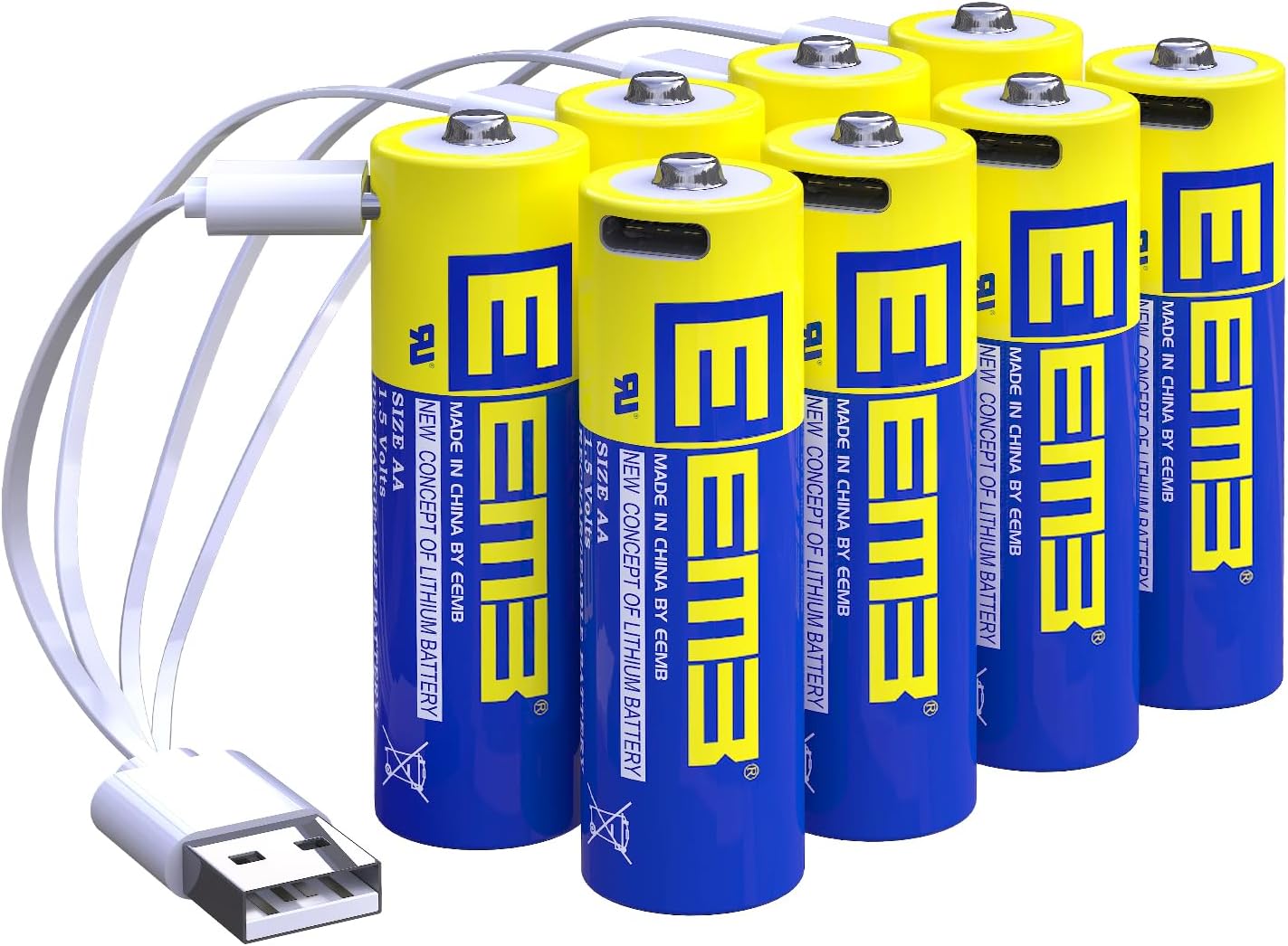Powerful EEMB AA Rechargeables + 4-in-1 USB Cable