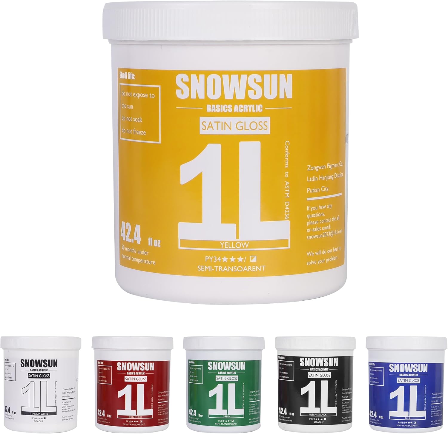 Large Bulk Acrylic Paint Set for Artists & Beginners - 6 Colors