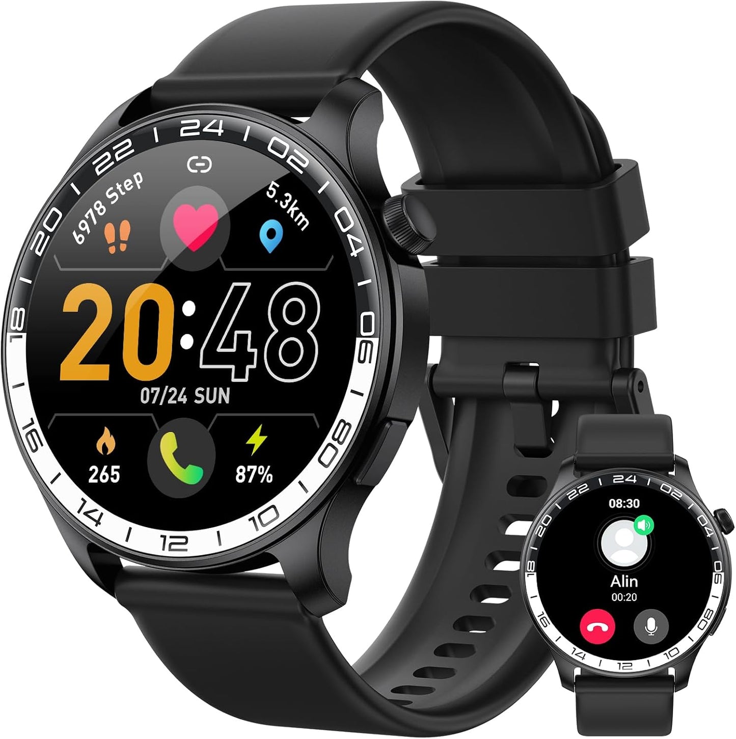 Smartwatch: Answer Calls, 110+ Sport Modes, IP68, Spo2, Fitness Tracker - Fempoin
