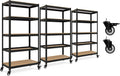 5-Tier Metal Rolling Cart Shelf Rack - Adjustable Mobile Storage
