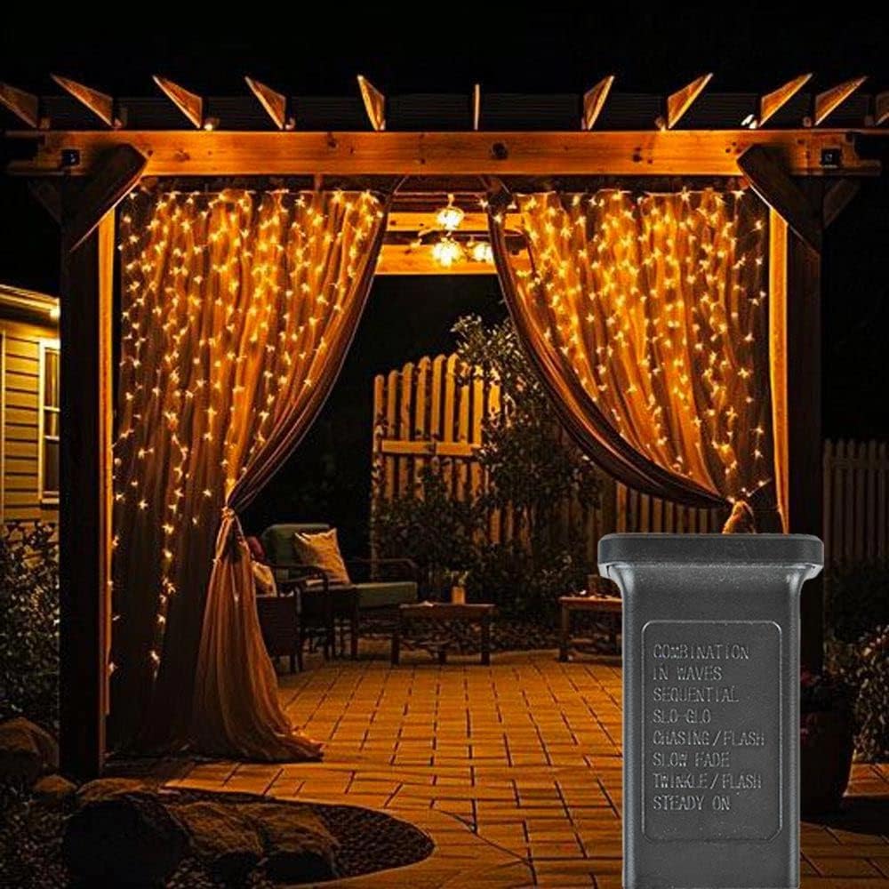 300 LED Novelty Lights Curtain Set, 8 Functions!