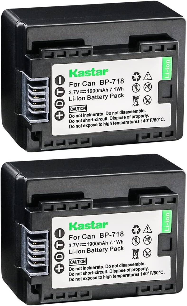 Kastar BP-718 Battery 2-Pack for Canon VIXIA Cameras and More
