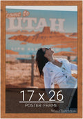 wallsthatspeak 17x26 Light Walnut Rustic Pine Picture Frame - Narrow