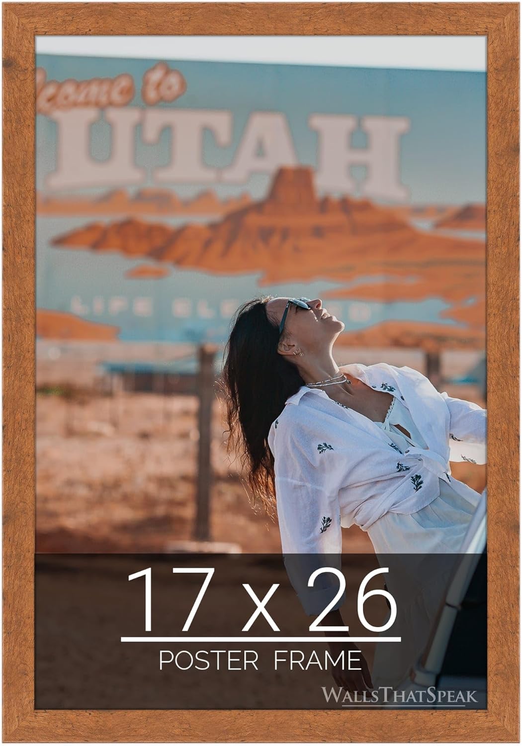 17x26 Light Walnut Rustic Pine Picture Frame for Artwork
