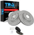 Front Brake Pad and Rotor Kit by TRQ for Ford Mustang Performance