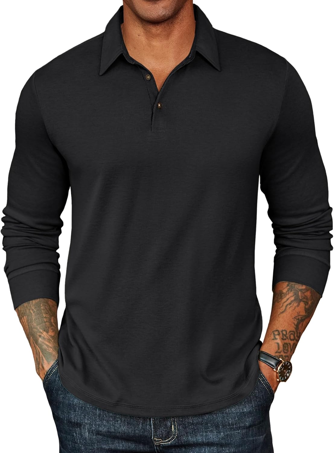 COOFANDY Mens Long Sleeve Polo Shirts for Every Occasion