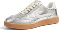 Women's Retro PU Leather Sneakers - Comfortable Casual Walking Shoes