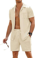 COOFANDY Men's 2 Pieces Shirt Sets for Summer Beach Fashion