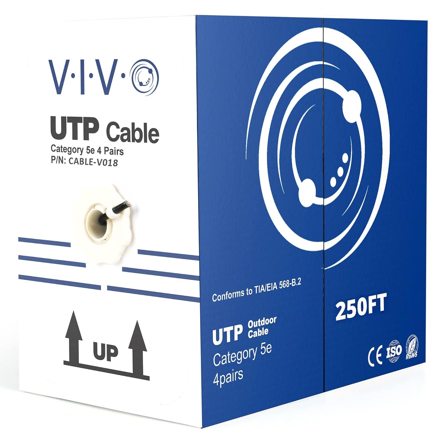 VIVO Waterproof 250ft Bulk Cat5e Wire for Outdoor Use