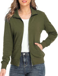 Women's Zip Up Sweatshirt Jacket with Pockets - Lightweight Fit