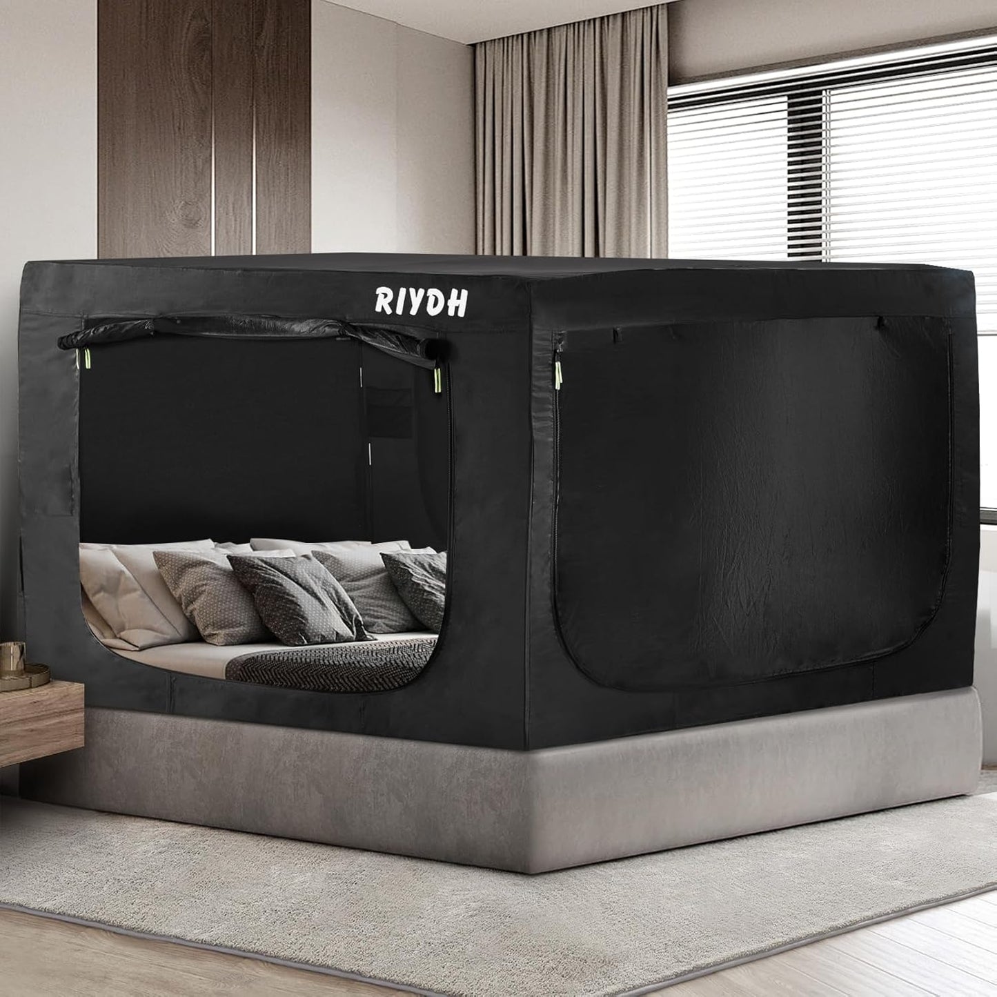 Portable Blackout Bed Tent - 3 Doors for Privacy