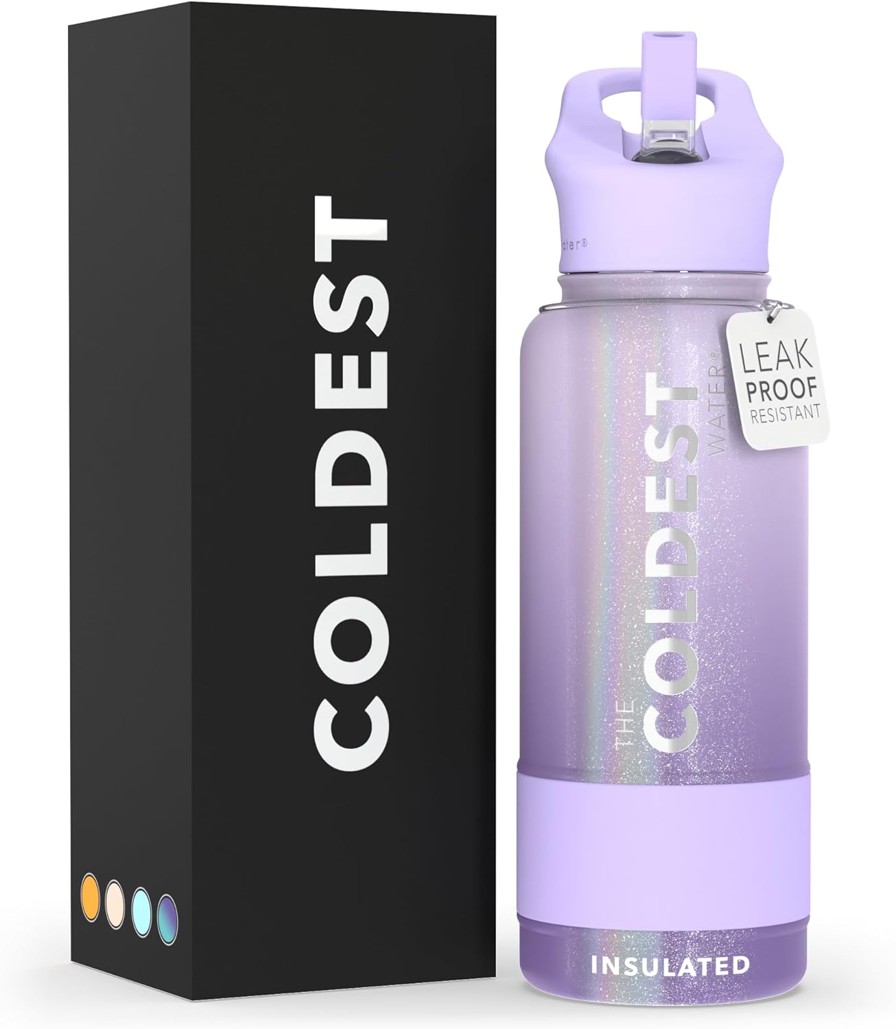 Coldest Insulated Water Bottle with Straw Lid - 32 oz Purple Ombre
