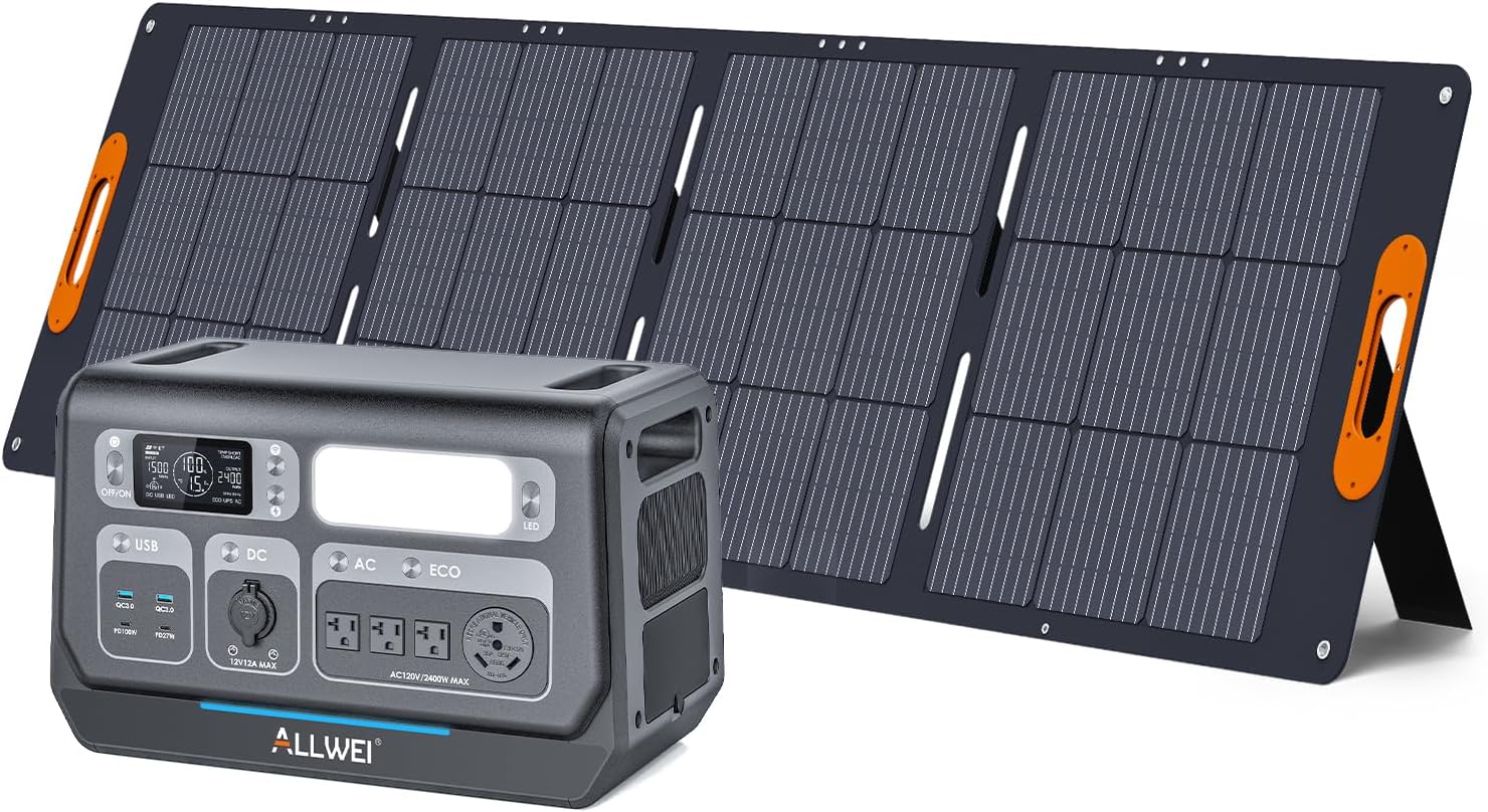 ALLWEI 2400W Solar Generator: Fast Charge in 1.5H!