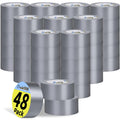 48 Pack Silver Duct Tape Heavy Duty Bulk - All-Weather Repair Rolls