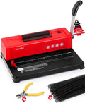 46-Hole Spiral Coil Binding Machine Classic Red - Easy DIY Book Binder