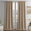 Toffee Brown Velvet Curtains 84 in 2 Panels - Luxury Room Darkening