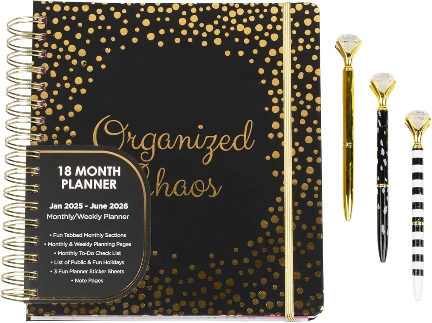 2025-2026 VOTUM Monthly Planner - Organized Chaos Black