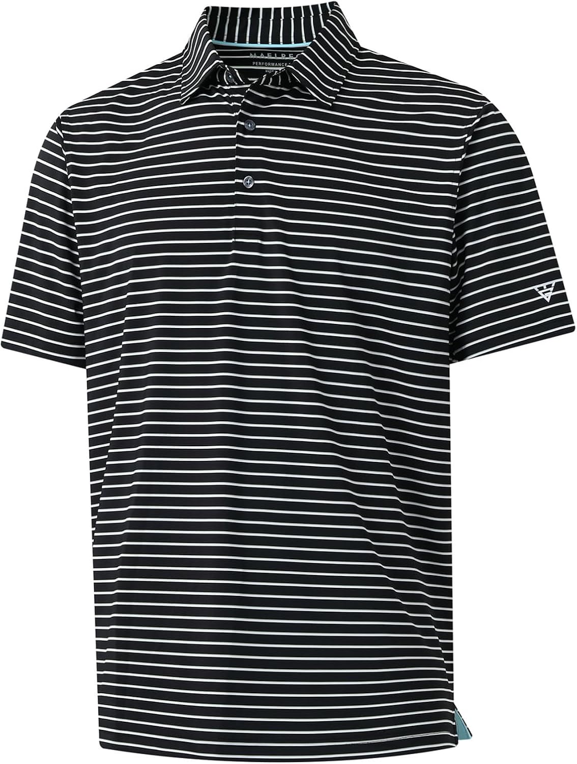 Moisture Wicking Striped Polo Performance Golf Shirts for Men