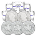 2025 Lot of 5 Canadian Maple Leaf 1 oz Silver Coins - BU