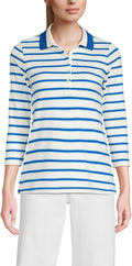 Women's 3/4 Sleeve Supima Cotton Polo Shirt - American-Grown Softness