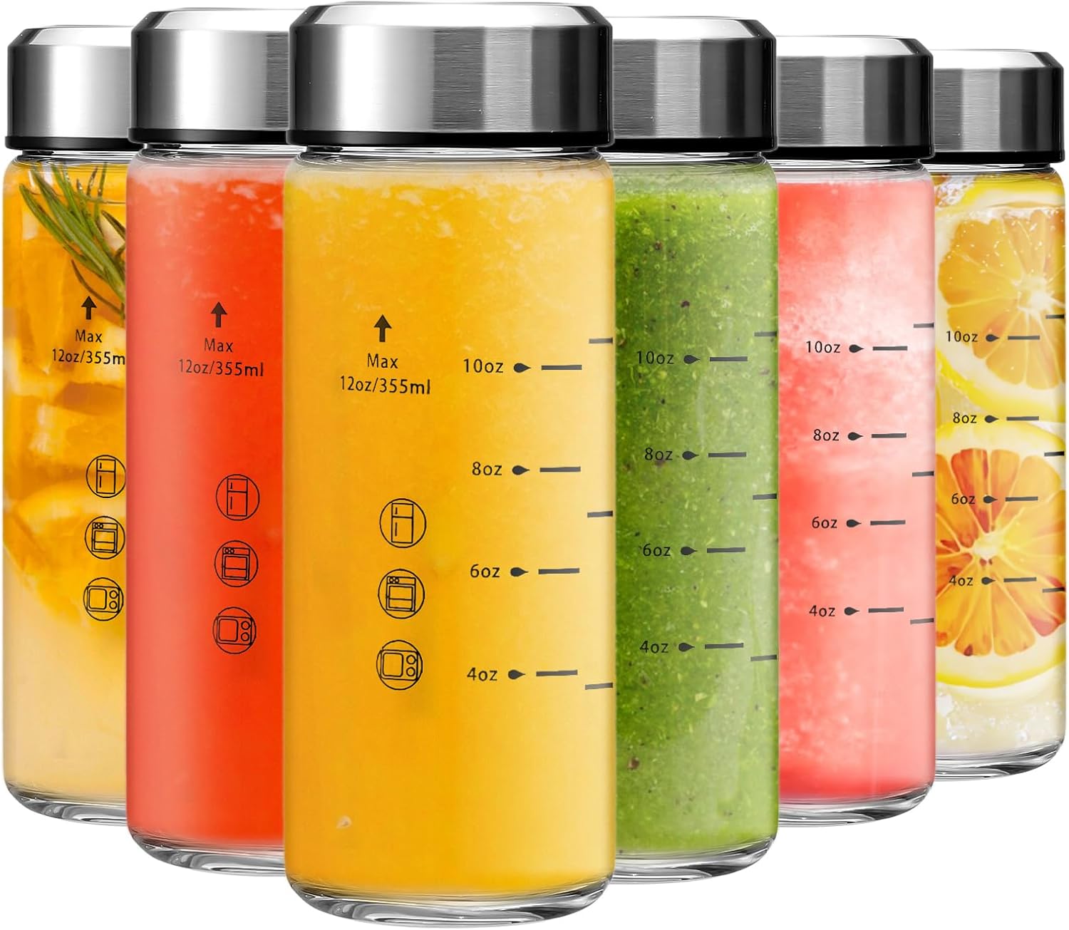 12oz Glass Juice Bottles - Perfect for Juicing and Smoothies