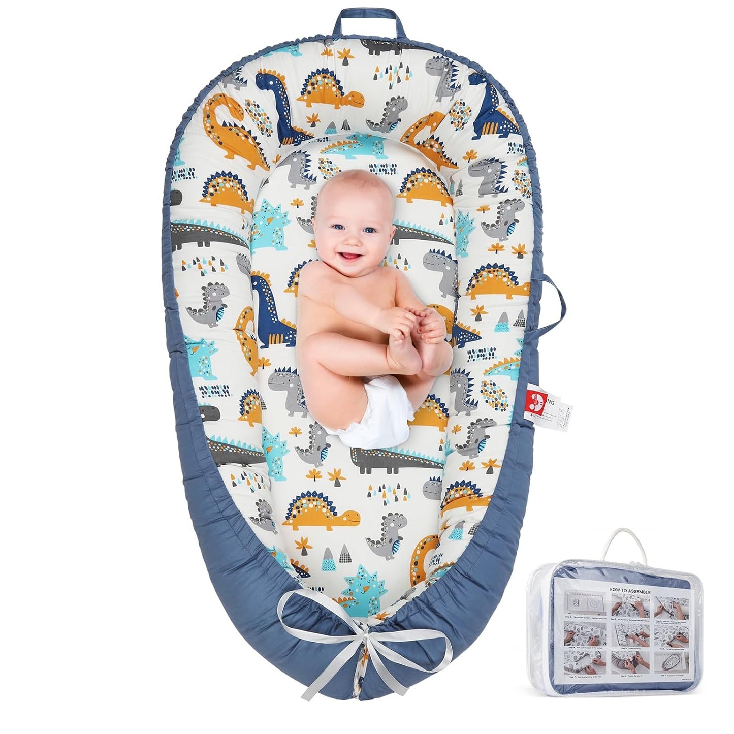 Baby Lounger for Newborn - Portable Infant Seat with Adjustable Design