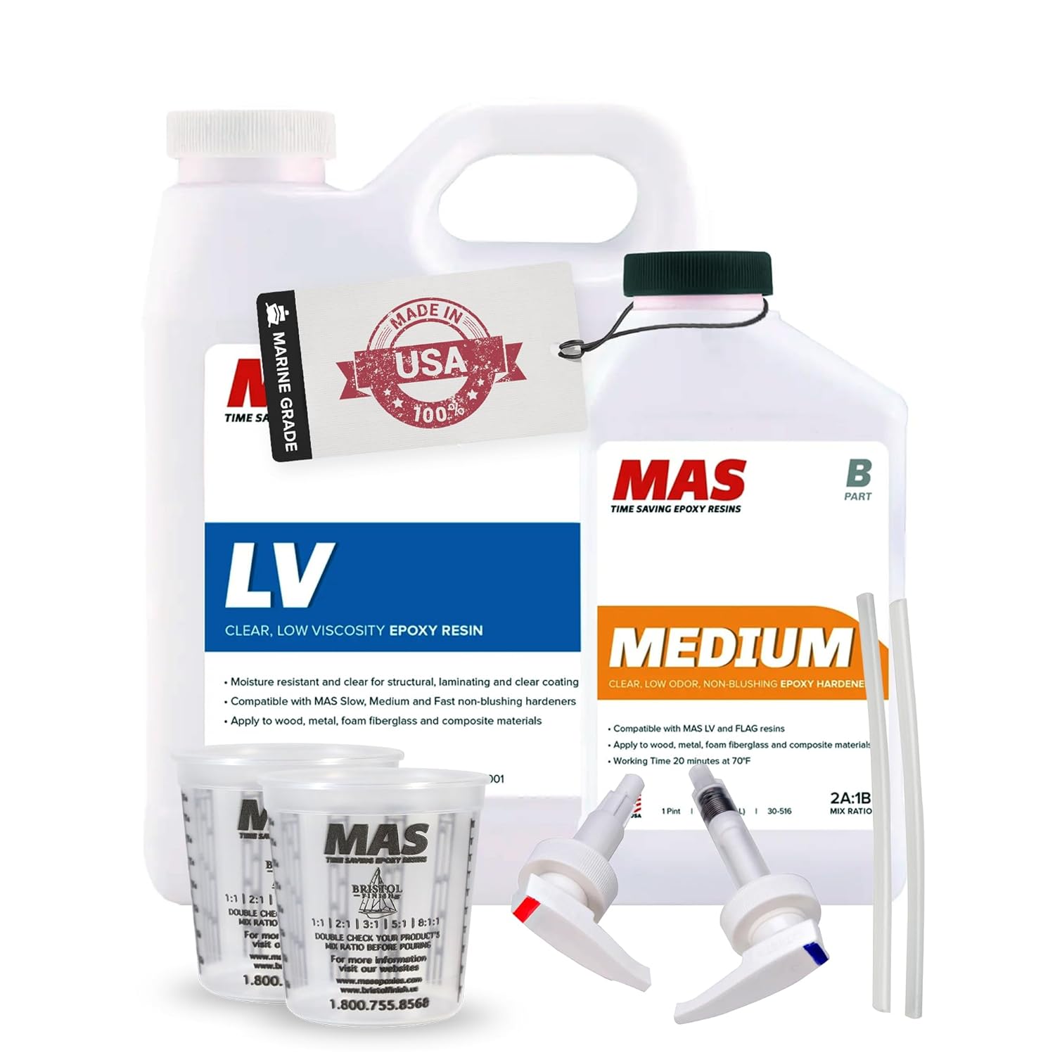 MAS Epoxies Marine Epoxy Resin Kit for Boat and Wood Repair