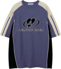 Oversized Graphic Speedway Racing Tee - Streetwear Patchwork Comfort