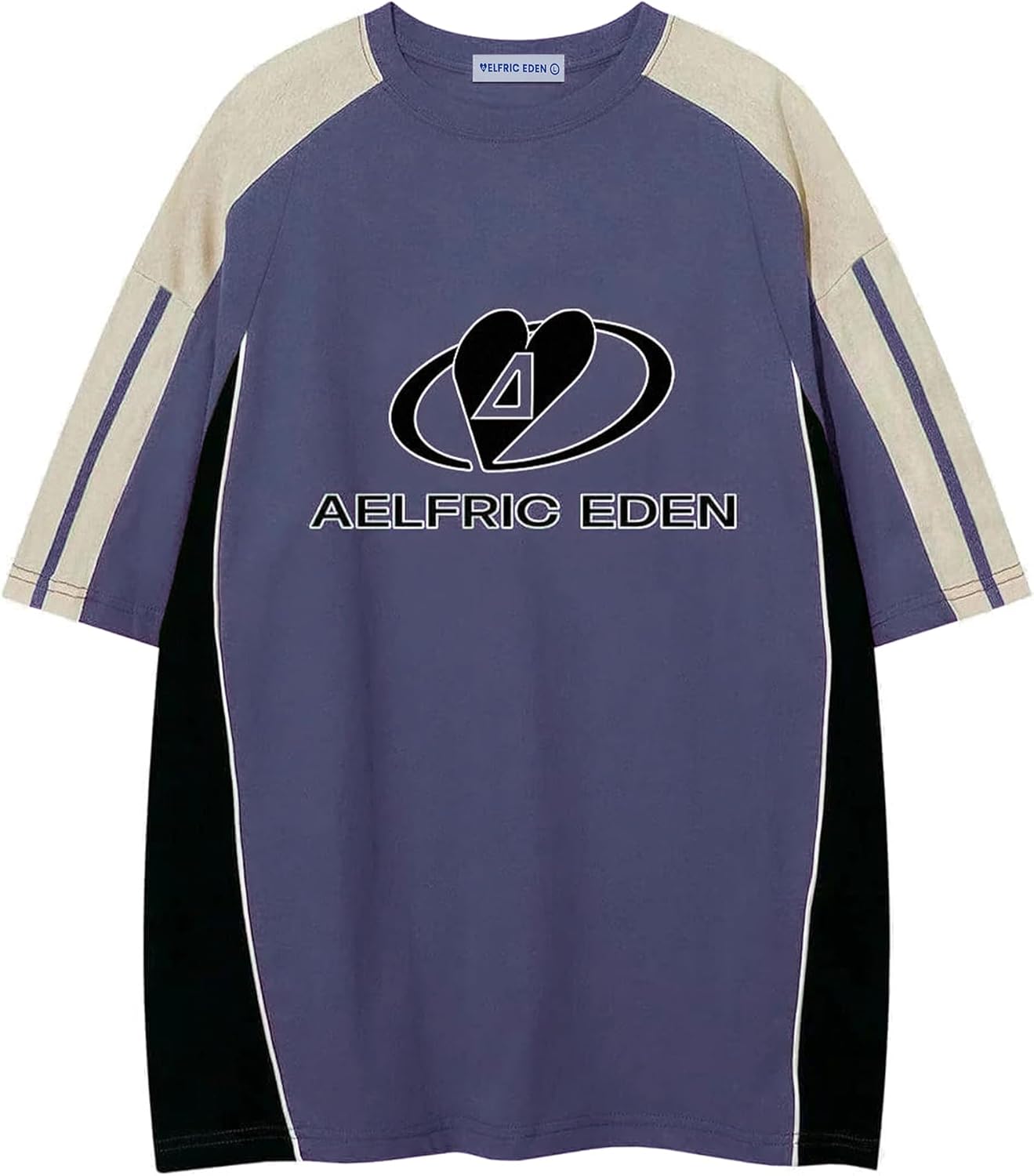 Contrast Color Speedway Racing Tee - Oversized Graphic Tees