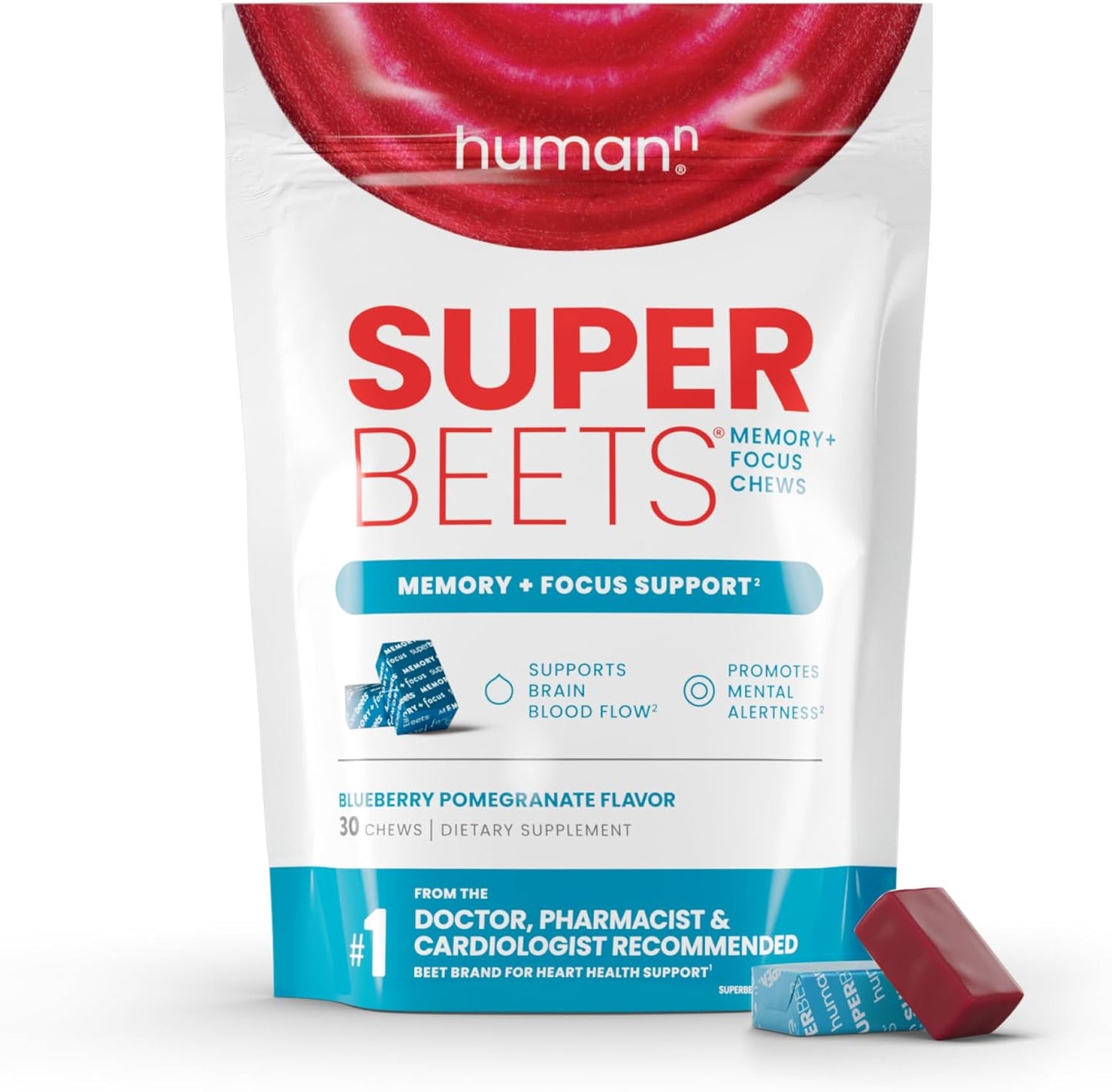 HumanN SuperBeets Chews for Memory and Focus - Brain Health