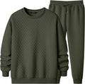 Men's Quilted 2 Piece Casual Tracksuit Set - Comfortable